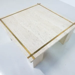 Mid-Century Modern Italian Travertine Coffee Table, 1970s