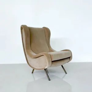 Mid-Century Modern Armchair by Marco Zanuso, Italy, 1960s - New Upholstery