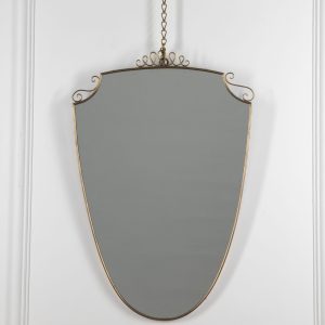 20th Century Italian Brass Wall Mirror
