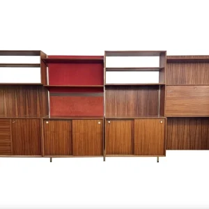 Mid-Century Modern Wooden Wall Unit by Georges Coslin, 1950s