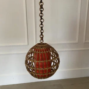Mid-Century Rattan Pendant Light