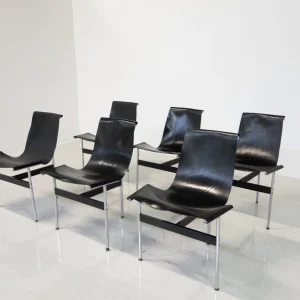 Set of 8 "T" Chairs by Douglas Kelly, Ross Littell And William Katavolos, 1950s