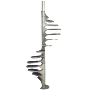 Mid Century Modern Staircase by Roger Tallon, Galerie Laroche in Aluminum