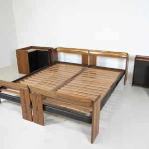 Artona Bed by Afra and Tobia Scarpa for Maxalto, with Matching Nightstands, Italy, 1970s (Copy)