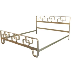 Mid-Century Brass Bed by Luciano Frigerio, 1970s