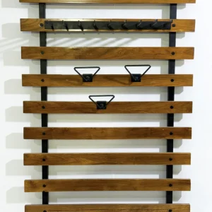 Mid-Century Modern Wood and Metal Coat Rack, Italy