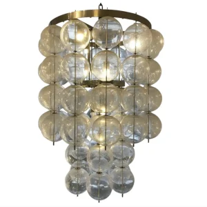 Big Glass Ceiling Light, Czceh c.1960