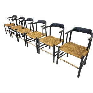 Mid-Century Modern Set of 6 Armchairs, Italy, 1960s