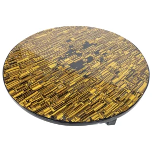 Round Ado Chale Coffee Table, Oeil de Tigre, Belgium