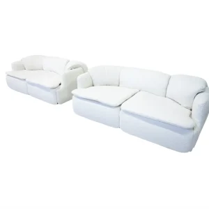 Confidential Sofa by Alberto Rosselli for Saporiti, Italy,1970s - New White Upholstery - 2 Available