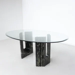 Mid-Century Modern Dining Table by Carlo Scarpa, Marble and Glass, Italy, 1960s