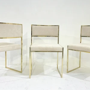 Mid-Century Modern Set of 6 Chairs, Willy Rizzo Style, Italy, 1970s