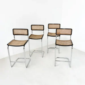 Mid-Century Modern Set of 4 Bar Stools
