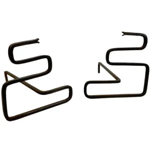 Pair of Mid-Century Modern Snake Firedogs, Wrought Iron, Italy