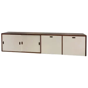 Mid-Century Modern Wooden Suspended Sideboard, 1970s