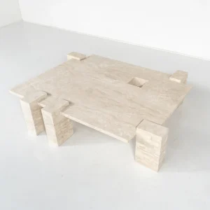 Contemporary Travertine Coffee Table, Italy