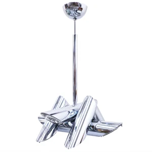 Mid-Century Modern Italian Metal Suspension in the Style of Gaetano Sciolari