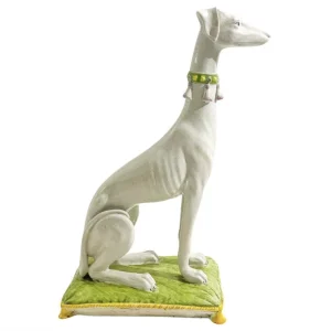 Mid-Century Ceramic Whippet Dog Sculpture, Italy, 1960s