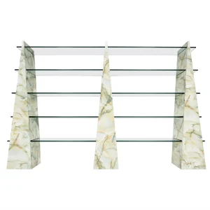 Mid-Century Modern Shelve, Stone and Glass, 1970s