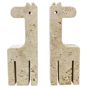 Mid-Century Modern Pair of Travertine Bookends by Fratelli Mannelli, Italy, 1970