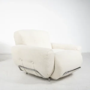 Mid-Century Modern Pair of Italian Armchairs, 1960s - New Upholstery