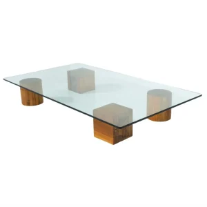 Contemporary Coffee Table, Wood and Glass, Italy