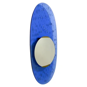 Blue Glass Mirror by Ettore Sottsass for Santambrogio & de Berti, Italy, 1950s