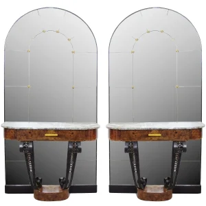 1930's Pair of Art Deco Consol Tables