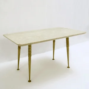 Marble Top Side Table With Twisted Legs
