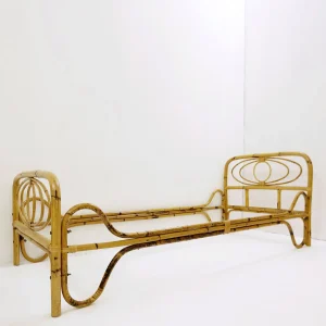 Italian Bamboo Sofa-Bed, 1960s