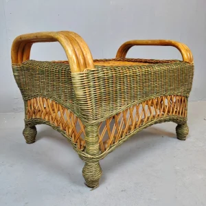 Vintage Wicker Footstool (Italy)