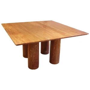 Mid-Century Travertine Dining Table