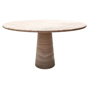 Contemporary Italian Travertine Dining Table in Beige