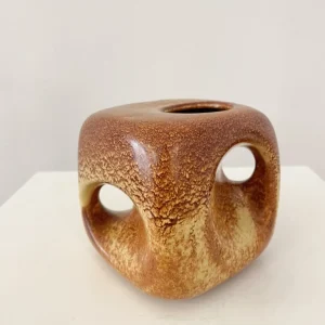 Square Mid Century Vase by Bertoncello Ceramiche D’Arte