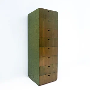 Tall Mid Century Wooden Chest of Drawers by Derk Jan de Vries