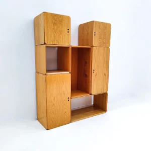 Set of Mid Century Modular Wooden Cubes by Derk Jan de Vries