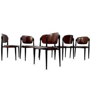 Set of 6 Mid Century "S83" Chairs by Eugenio Gerli for Tecno