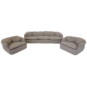 Confidential Seating Set by Alberto Rosselli for Saporiti, Beige Boucle Fabric