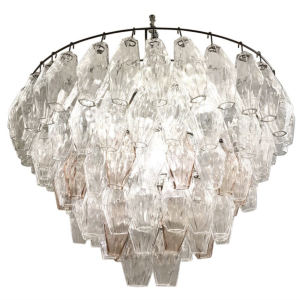 Mid-Century Murano Glass Chandelier "Polyhedr" by Carlo Scarpa, Italy, 1950s