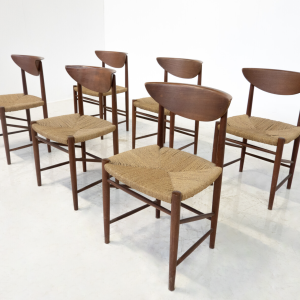 Mid-Century Set of 6 Chairs Model 316 by Peter Hvidt & Orla Mølgaard Nielsen for Søborg Møbelfabrik, Denmark, 1950s