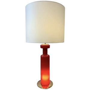 Mid-Century Stilnovo Desk Lamp, Glass and Brass, Italy, 1950s