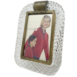 Hand Blown Murano Table Mirror by Barovier & Toso, Signed, 1940s