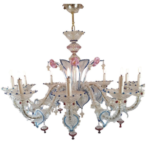 Murano Chandelier In Colored Glass, Early 20th