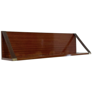 Mid-Century Wood, Leather and Brass Shelve, Italy, 1960s - 2 available