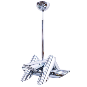 Mid-Century Modern Italian Metal Suspension in the Style of Gaetano Sciolari