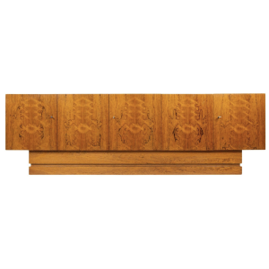Mid-Century Modern Sideboard, Wood and Travertine, 1970s