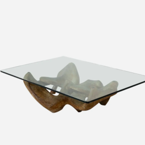 Mid-Century Modern Coffee Table attributed to Claudio Trevi, Glass and Concrete, 1970s