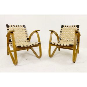 Pair of Mid Century Bentwood Armchairs by Jan Vanek for UP Závody