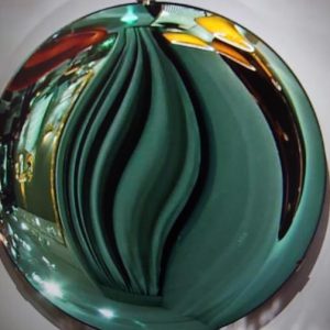 Contemporary Green Coloured Concave Mirror