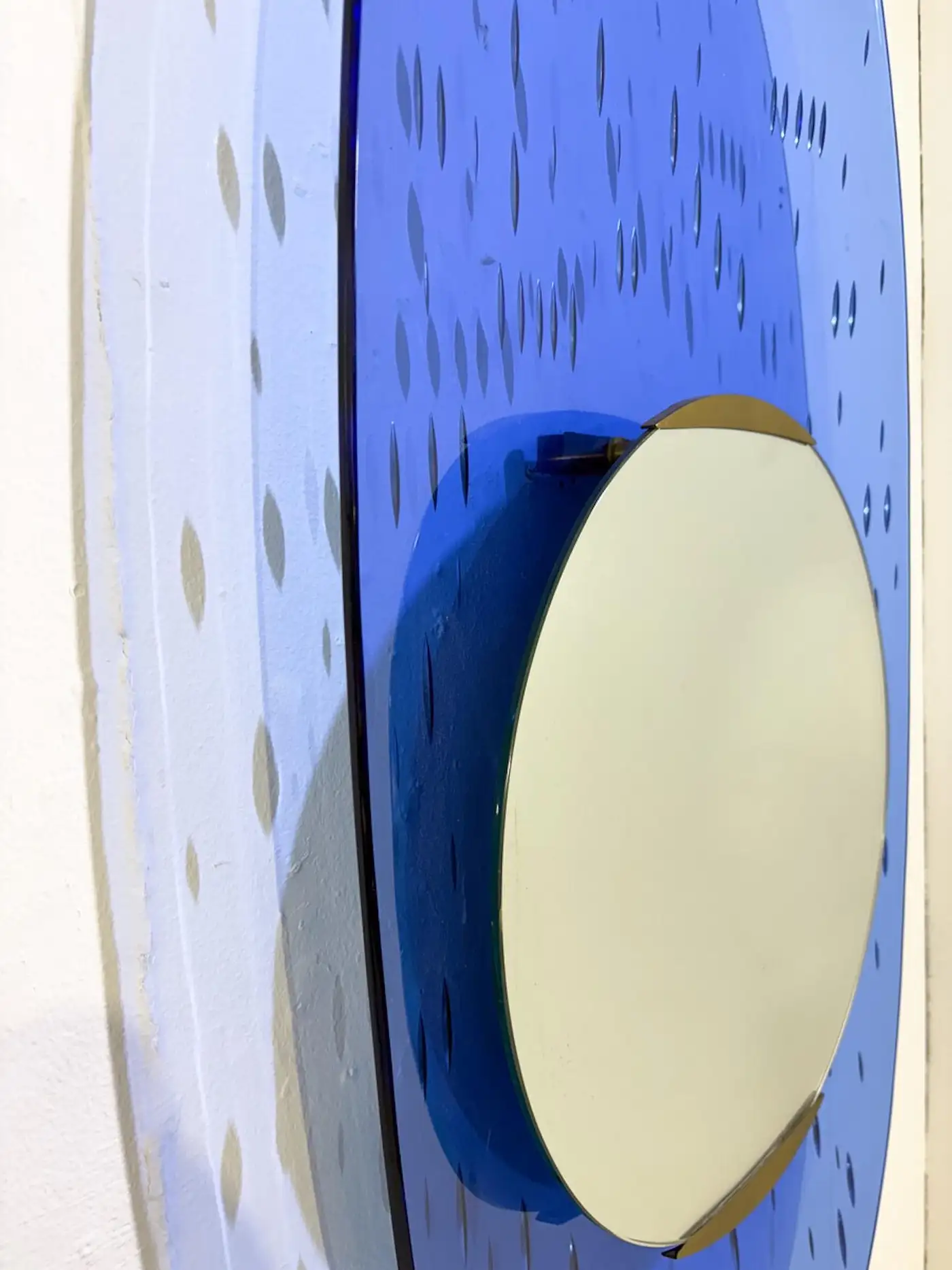 Blue Glass Mirror by Ettore Sottsass for Santambrogio & de Berti, Italy, 1950s - Image 3